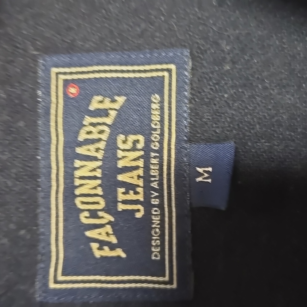 Facconable Wool Medium Button Up Navy Longsleeve … - image 5